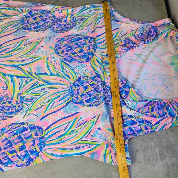 Anthonys Resort Wear Top Womens Large Pineapple Sleeveless Ruffle Tropical Beach - Picture 10 of 10